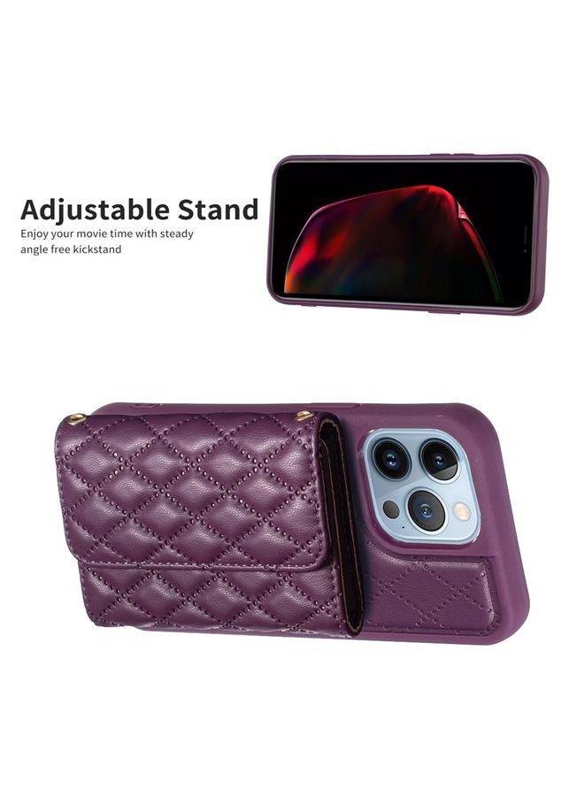 S-TOP Case For iPhone 13 Pro Max Horizontal Wallet Rhombic Leather Phone Case - Image 5