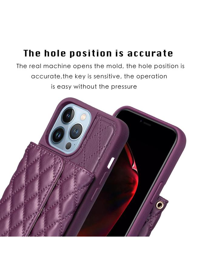 S-TOP Case For iPhone 13 Pro Max Horizontal Wallet Rhombic Leather Phone Case - Image 3