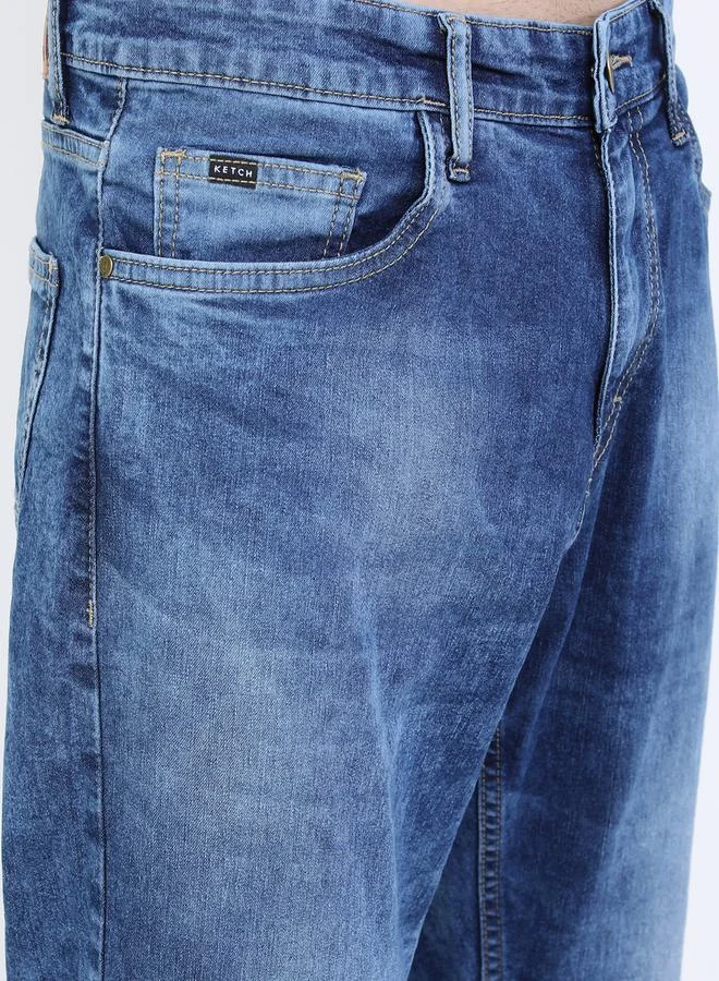 كيتش Acid Wash Light Fade Jeans with Pockets by Styli