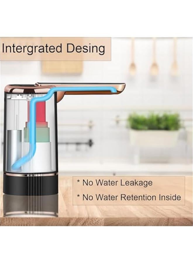 TRASSLE Foldable Electric Water Dispenser Bottle Pump,Portable Drinking Water Pump for Universal 2-5 Gallon Bottle, USB Charging Drinking Water Dispenser for Camping, Kitchen (Black) - Image 4