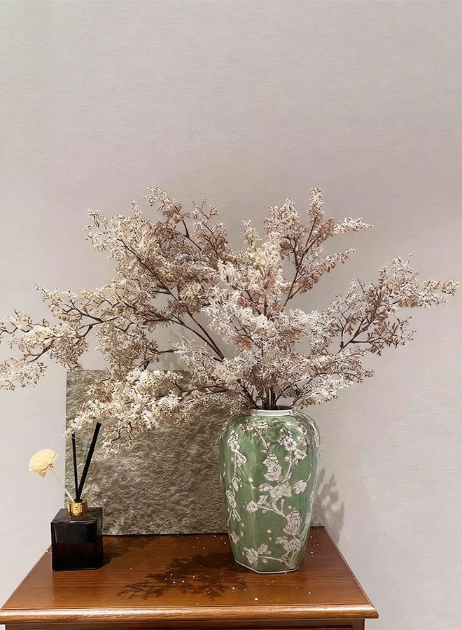 هومستر ديكور النباتات الاصطناعية 27.5 بوصة ، العشب المزيف الشجيرات البلاستيكية محاكاة زائفة فروع ميتة لعيد الميلاد طاولة الزفاف مركز الحزب فندق الشرفة ديي الديكور الوردي والأصفر والأبيض - Image 4