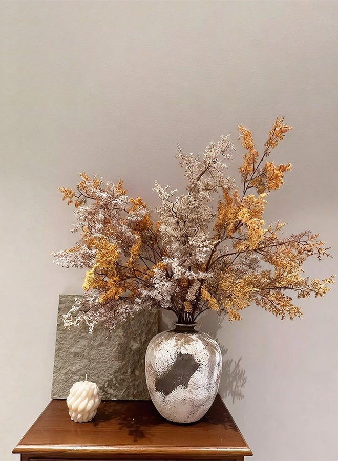 هومستر ديكور النباتات الاصطناعية 27.5 بوصة ، العشب المزيف الشجيرات البلاستيكية محاكاة زائفة فروع ميتة لعيد الميلاد طاولة الزفاف مركز الحزب فندق الشرفة ديي الديكور الوردي والأصفر والأبيض - Image 1