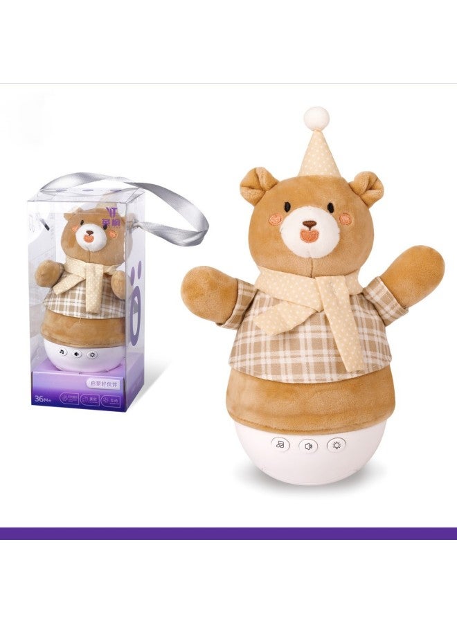 Bunny Bear Animal Pacifying Baby Tumbler Light Music Boys And Girls Children's Toy Rag Doll-Color:Cute And Cute-pink Rabbit-Height:21cm - Image 4