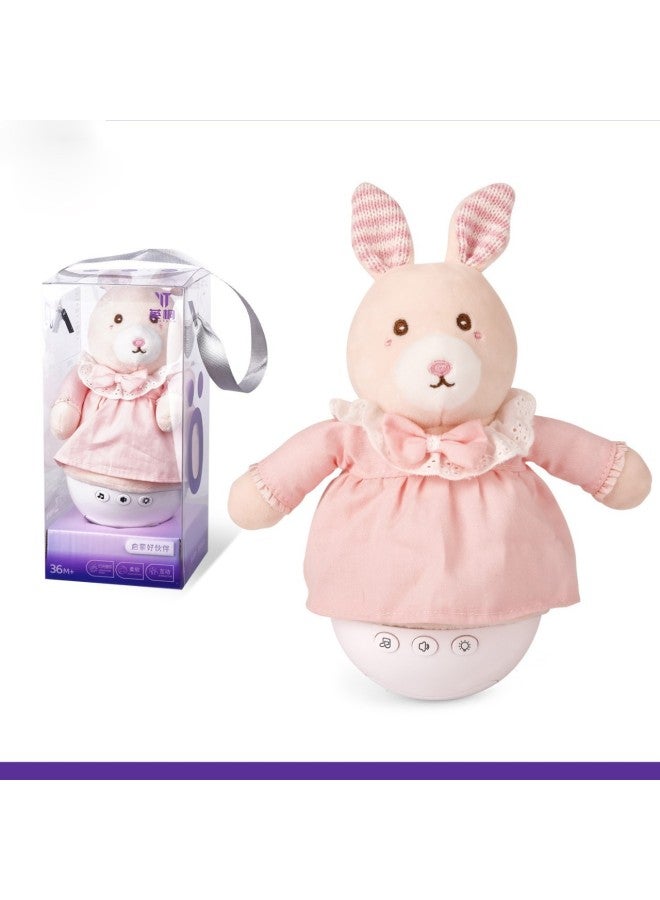 Bunny Bear Animal Pacifying Baby Tumbler Light Music Boys And Girls Children's Toy Rag Doll-Color:Cute And Cute-pink Rabbit-Height:21cm - Image 3