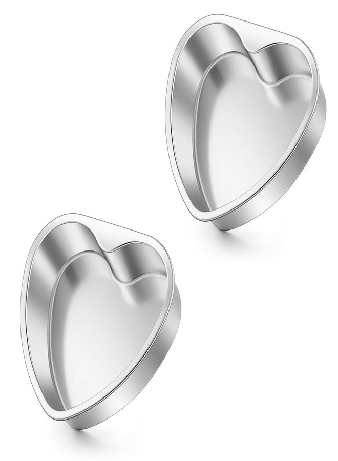 Homikit Heart Cake Pan, 6 Inch Stainless Steel Small Heart Shaped Baking Pans for Oven & Dishwasher, 2Pcs Layer Smash Cake Tins Molds for Valentine's Day, Weddings, Mother’s Day & Anniversaries - Image 1