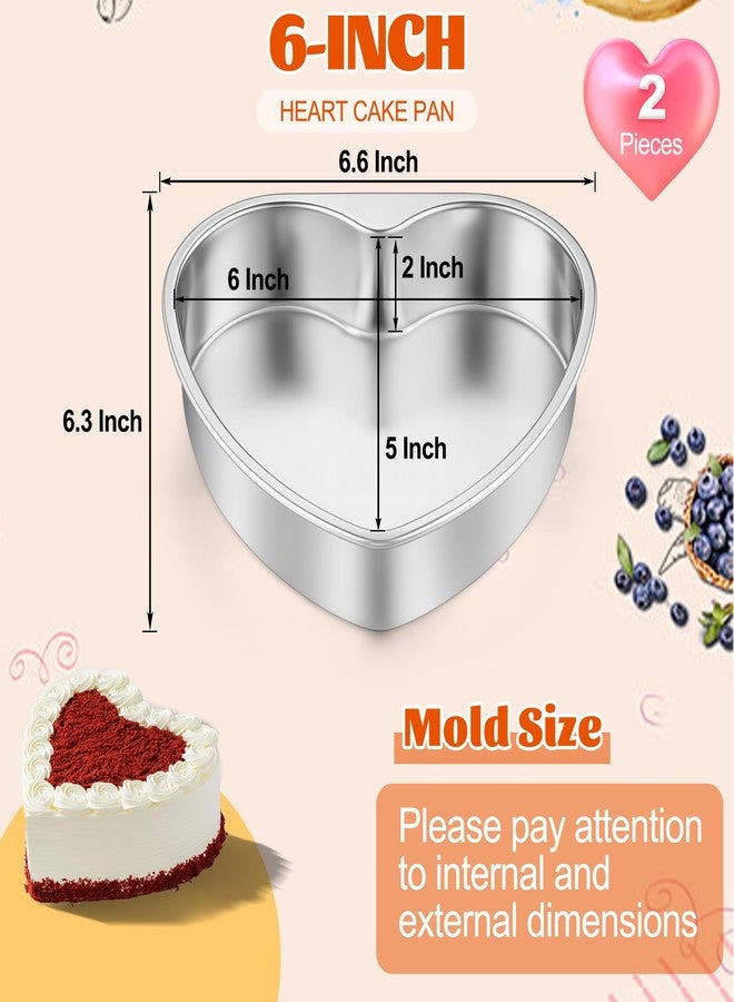 Homikit Heart Cake Pan, 6 Inch Stainless Steel Small Heart Shaped Baking Pans for Oven & Dishwasher, 2Pcs Layer Smash Cake Tins Molds for Valentine's Day, Weddings, Mother’s Day & Anniversaries - Image 2