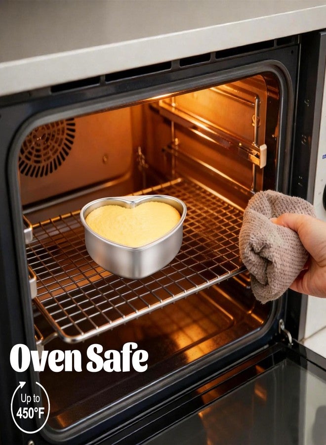 Homikit Heart Cake Pan, 6 Inch Stainless Steel Small Heart Shaped Baking Pans for Oven & Dishwasher, 2Pcs Layer Smash Cake Tins Molds for Valentine's Day, Weddings, Mother’s Day & Anniversaries - Image 5