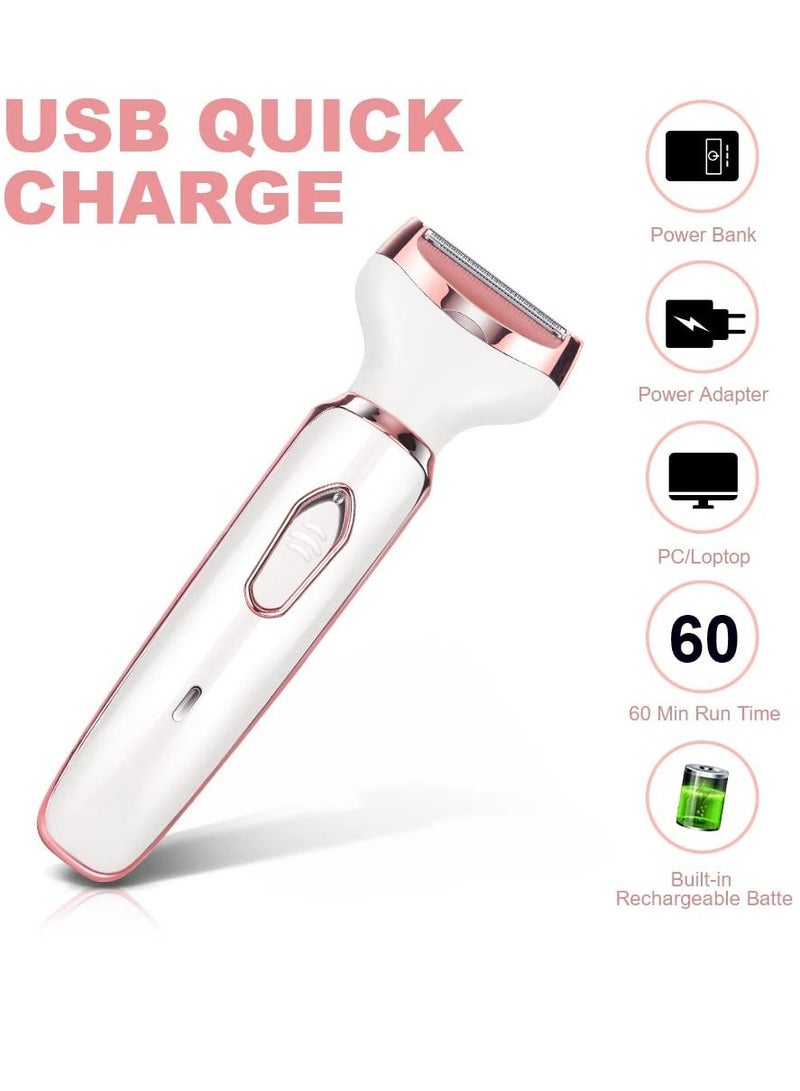 NIBEMINENT Lady Electric Shaver, Cordless 4 in 1 Shaver for Women, Rechargeable Painless Razor, Bikini Trimmer Wet and Dry Hair Removal, Face Legs Underarm Nose Eyebrow - Image 4