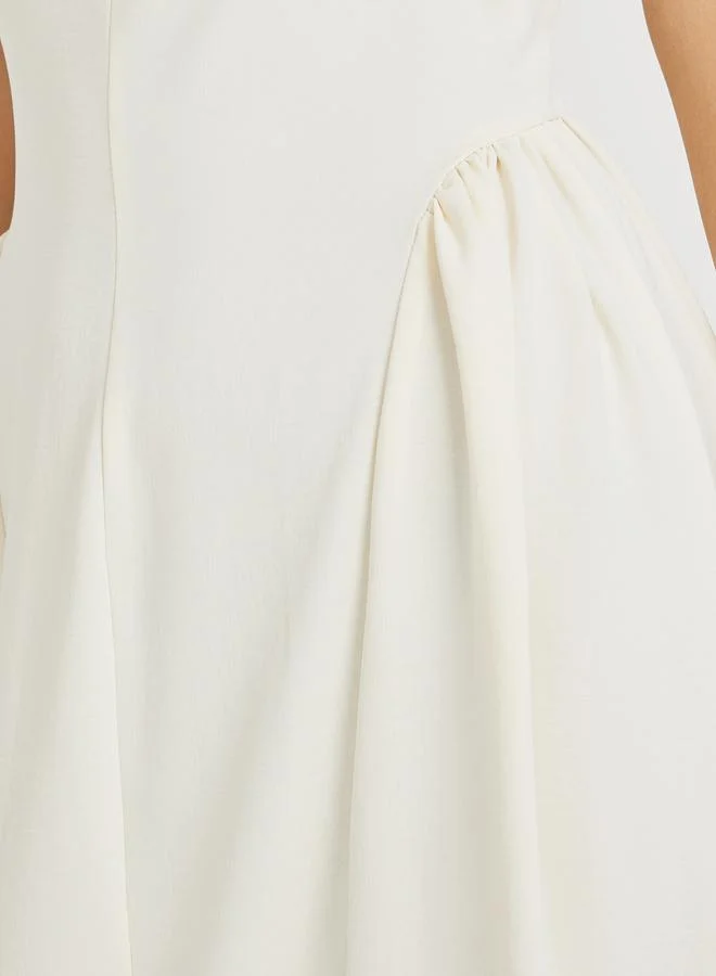 Take Two Take Two Solid Sleeveless Pleated A-Line Maxi Dress