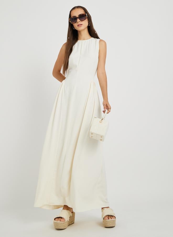 تايك تو فستان ماكسي - مطوي بدون أكمام صلب مزدوج - Image 1