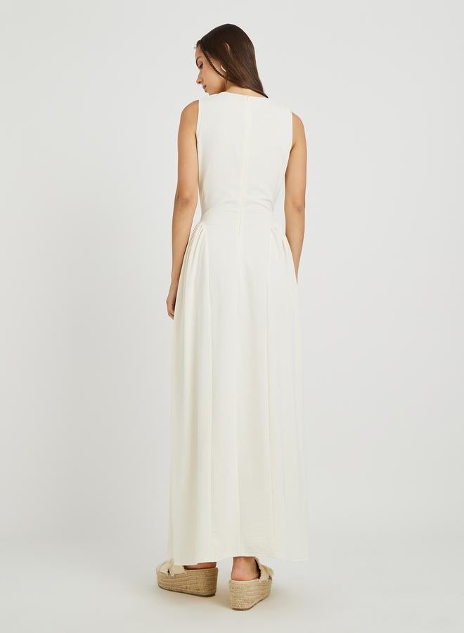 تايك تو فستان ماكسي - مطوي بدون أكمام صلب مزدوج - Image 4