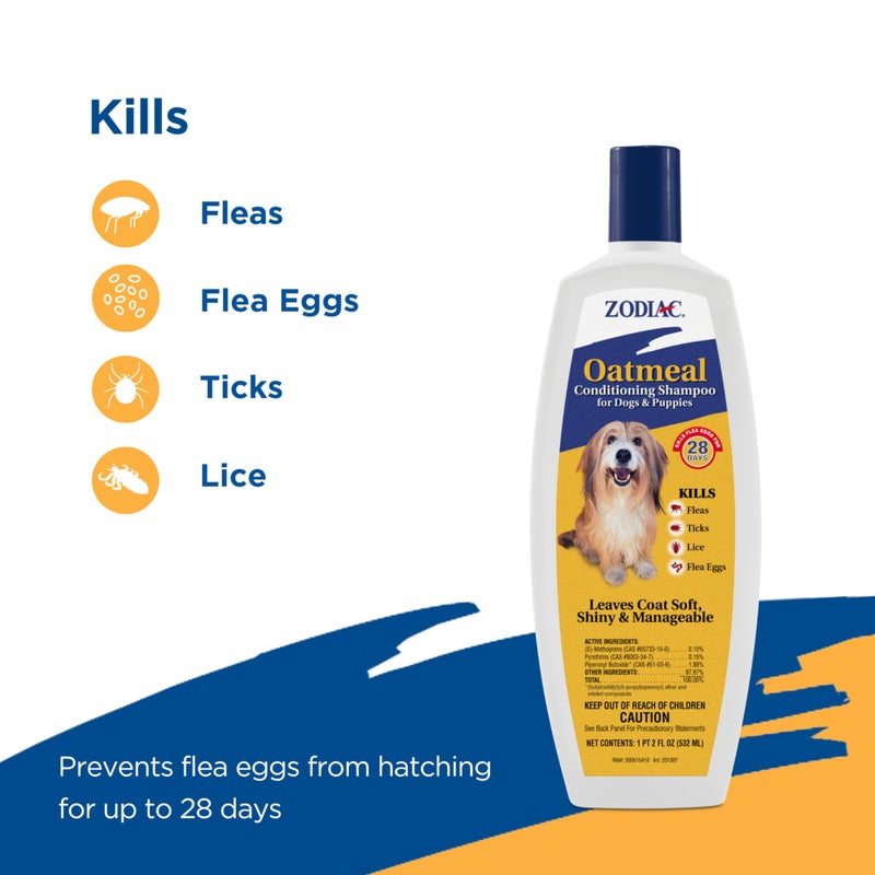 Zodiac Oatmeal Conditioning Shampoo for Dogs & Puppies 18 ounces, Small - Image 4