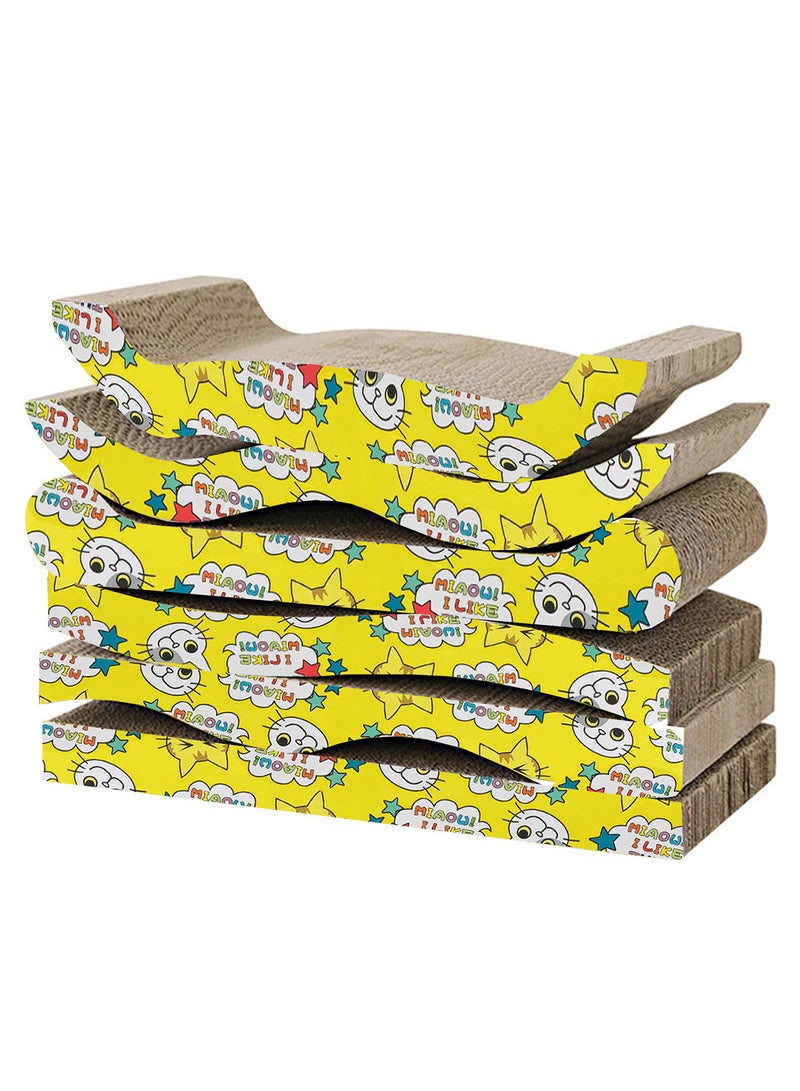 CATANES 6 Pack Cat Scratcher Cardboard Cat Scratch Pad with Premium Scratch Textures Design Durable Cat Scratching Pad Reversible - Image 2
