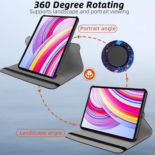 TGK Rotating Flip Cover for Redmi Pad Pro 12.1 inch Case/Poco Pad 12.1 inch Tablet Printed Cases (Starry Sky) - Image 2