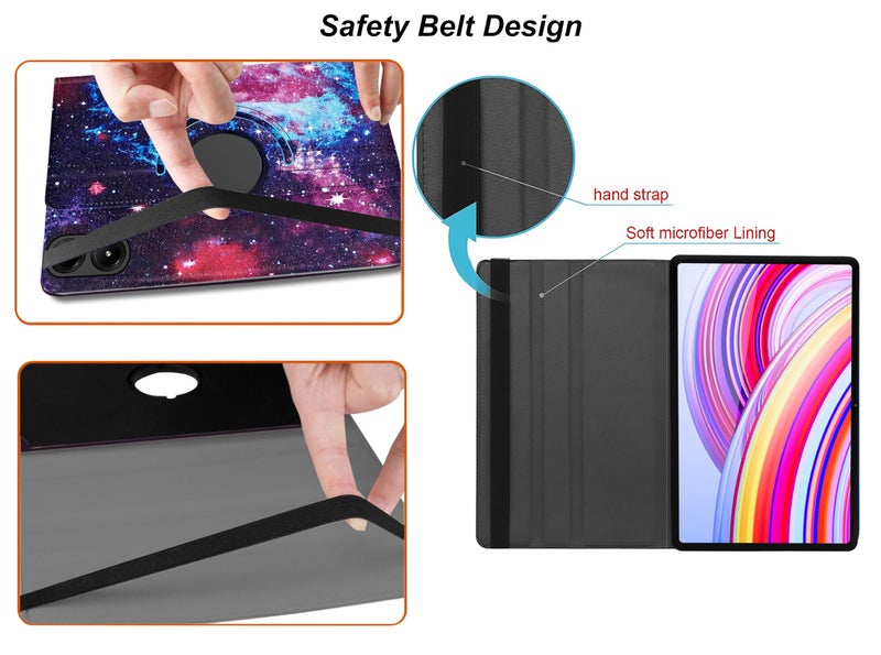 TGK Rotating Flip Cover for Redmi Pad Pro 12.1 inch Case/Poco Pad 12.1 inch Tablet Printed Cases (Starry Sky) - Image 4
