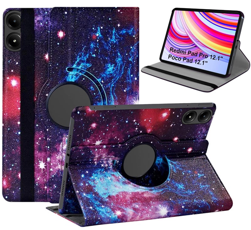 TGK Rotating Flip Cover for Redmi Pad Pro 12.1 inch Case/Poco Pad 12.1 inch Tablet Printed Cases (Starry Sky) - Image 1