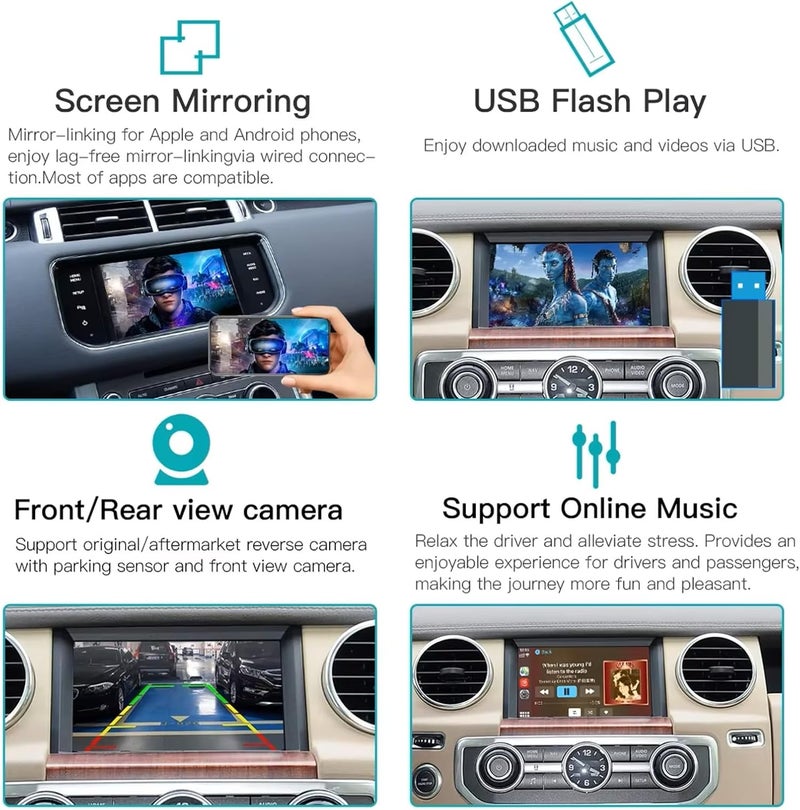 autoabc Wireless Carplay/Android Auto for Land Rover Jaguar Bosch Discovery 4 Aurora Freelander 2 XE XF XJ - Image 4