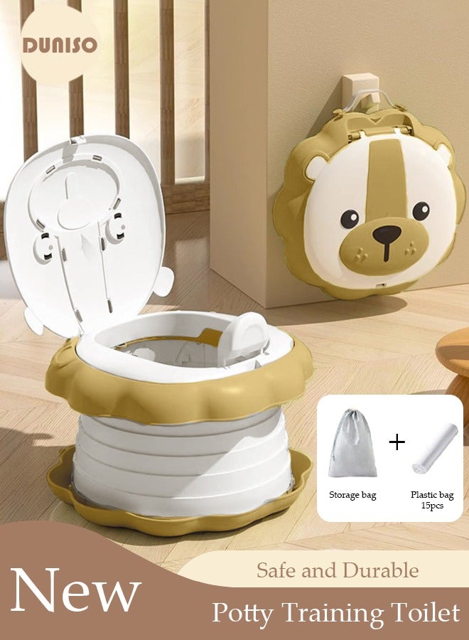DUNISO Folding Potty Training Toilet for Kids, Folding Car potty with Storage Bags, Travel Potty Chair for Kids, Portable Toilet for Camping Outdoor and Indoor - Image 1
