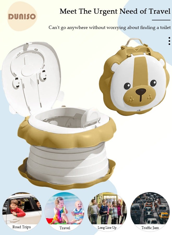 DUNISO Folding Potty Training Toilet for Kids, Folding Car potty with Storage Bags, Travel Potty Chair for Kids, Portable Toilet for Camping Outdoor and Indoor - Image 3