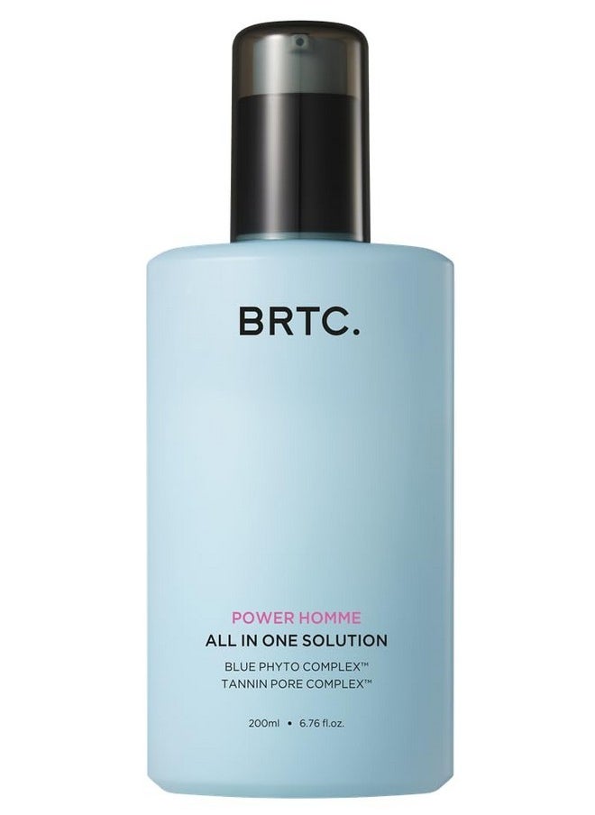 BRTC - BRTC Power Homme All in One Solution | Men's Face Moisturizer | 3-in-1 (Toner+Lotion+Essence) | Sebum Control, Korean Skincare (200ml, 6.76 fl.oz) - Image 1