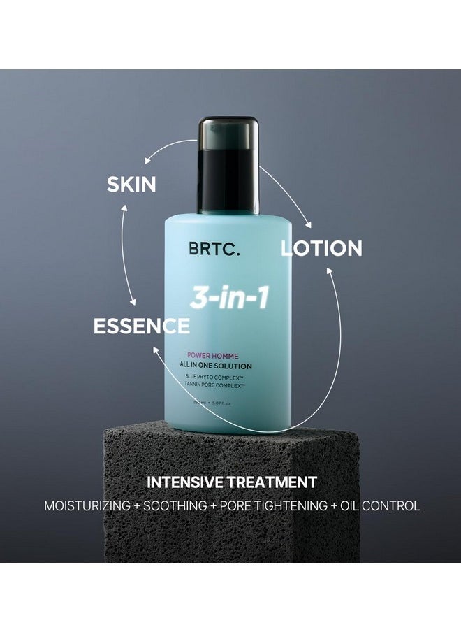 BRTC - BRTC Power Homme All in One Solution | Men's Face Moisturizer | 3-in-1 (Toner+Lotion+Essence) | Sebum Control, Korean Skincare (200ml, 6.76 fl.oz) - Image 1