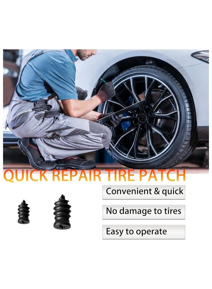 OASIS-TH Tire Repair Screws, 40 Pcs Vacuum Tire Repair Rubber Nail Plug Kit with 2 Sizes, Tire Patch Kit and Screwdriver, Fast Self-Service Tool for Car, Truck, Motorcycle - Image 2