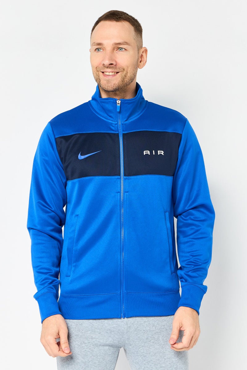 Nike جاكيت رياضي للرجال بأكمام طويلة مناسب للخارج، أزرق - Image 1