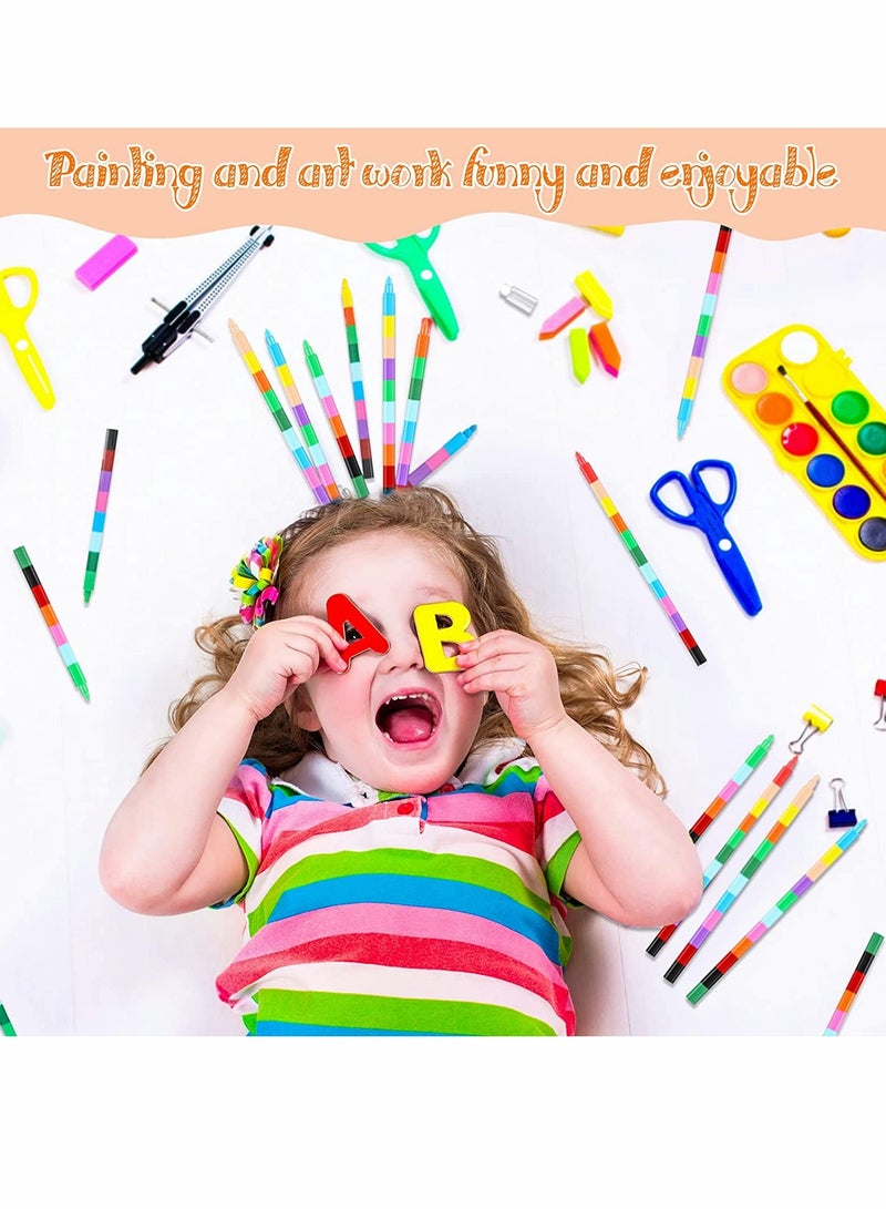 10 Pcs Rainbow Stackable Crayons for Kids - DIY Buildable Crayons, Perfect Party Favors & School Supplies - Image 4