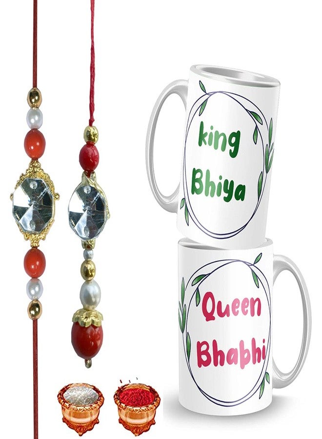 Luvkushcart® Mug Rakhi, Rakhi, Rakhi for Brother, Rakhi for Sister, Rakhi for Brother Bhabhi, Rakhi Combo, Rakhi Set, Rakhi Gift for Bhaiya Bhabhi, Rakhi with Roli Chawal, (BV-Rakhi-PAIRMUG-6)
