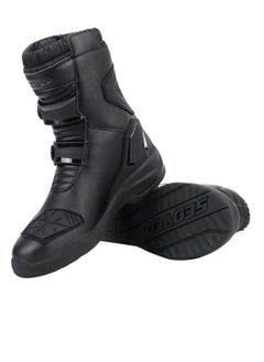 Scoyco Men's Waterproof Motorcycle Riding Boots | Ankle Height Riding Boots, TPU Leather Protective Shell, Non-Slip Wear-Resistant Boots, Black  - Image 1