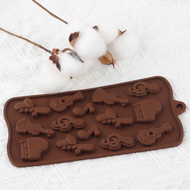 Husaini Mart HUSAINI MART 14 4 Cavity Musical Instrument Mould Voilin Guitar Fondant Silicon Chocolate MouldGum PasteJellyClayCandy Cake Cupcake Decoration Musical Theme Pack of 2  - Image 5