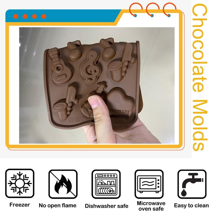 Husaini Mart HUSAINI MART 14 4 Cavity Musical Instrument Mould Voilin Guitar Fondant Silicon Chocolate MouldGum PasteJellyClayCandy Cake Cupcake Decoration Musical Theme Pack of 2  - Image 3