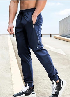 Styli Solid Drawstring Waist Track Pants with Zipper Pocket by Styli  - Image 1