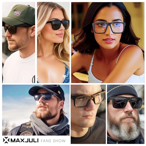 MAXJULI Blue Light Glasses XXL Size Double Extra Large Z87 for Big Wide Heads Men (Black) - Image 3