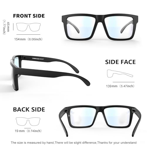 MAXJULI Blue Light Glasses XXL Size Double Extra Large Z87 for Big Wide Heads Men (Black) - Image 4