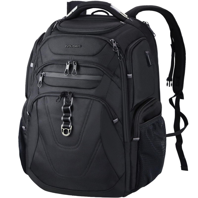 KROSER TSA Friendly Travel Laptop Backpack 184 inch XXXL Gaming Backpack WaterRepellent College Daypack Business Backpack with RFID Pockets USB Port for MenWomenBlack - Image 2