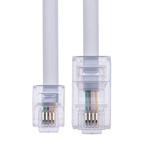 Keple 5m RJ11 to RJ45 Cable RJ11 to RJ45 Cable Phone Telephone Cord RJ11 6P4C to RJ45 8P8C Connector Plug Cable for Landline Telephone (White) - Image 2