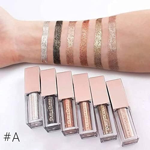Ruby Face RUBYFACE X Heng Feng Liquid Glitter Eyeshadow Set 6 Colors Metallic Glitter Shimmer Smokey Eye Looks Waterproof Long Lasting EyeShadow Makeup Kits B 6 Pcs - Image 3