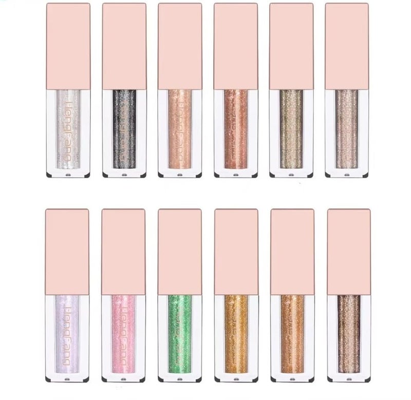 Ruby Face RUBYFACE X Heng Feng Liquid Glitter Eyeshadow Set 6 Colors Metallic Glitter Shimmer Smokey Eye Looks Waterproof Long Lasting EyeShadow Makeup Kits B 6 Pcs - Image 1