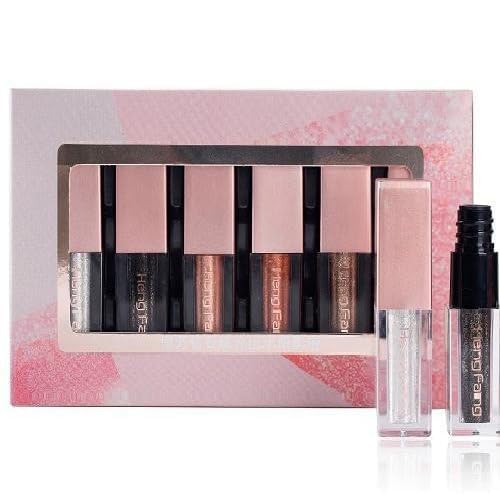 Ruby Face RUBYFACE X Heng Feng Liquid Glitter Eyeshadow Set 6 Colors Metallic Glitter Shimmer Smokey Eye Looks Waterproof Long Lasting EyeShadow Makeup Kits B 6 Pcs - Image 4