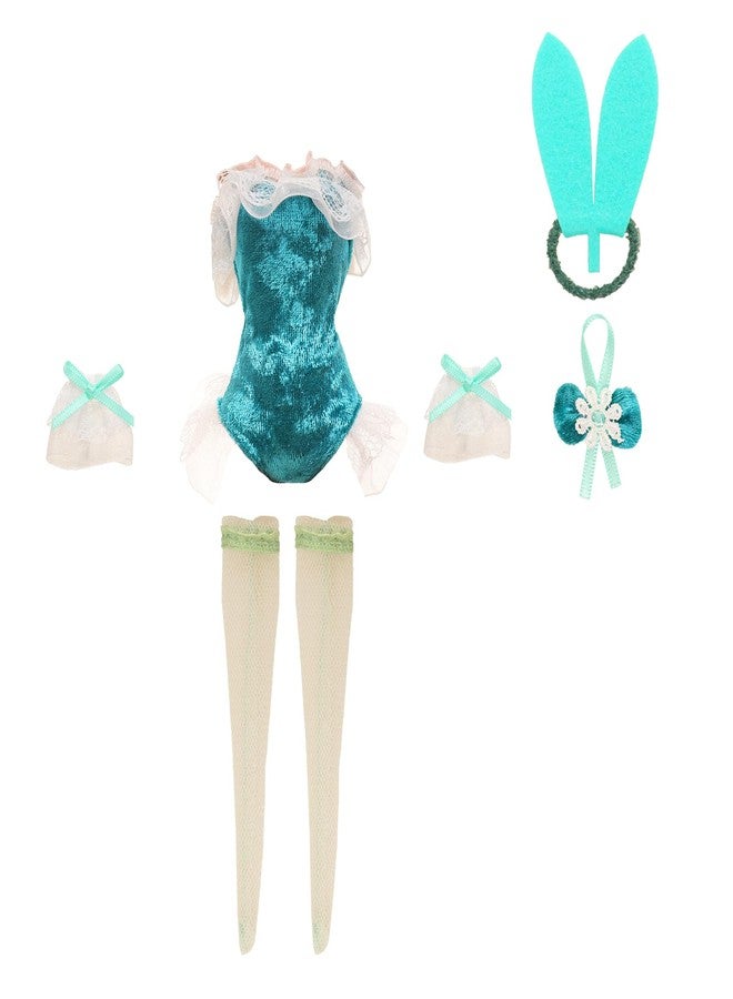 BARWA 4 Set Doll Clothes Bunny Costume Outfits Party Clothes for 11.5 Inch Doll Including Bunny Clothes, Headwear, Lace Sock, Garter Mitten, Bow Necklace - Image 4