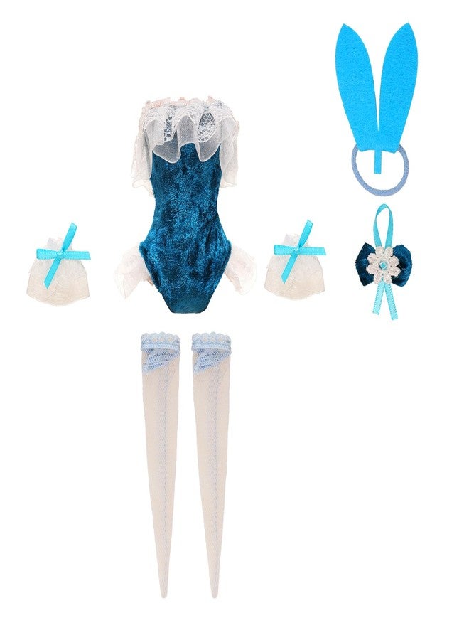 BARWA 4 Set Doll Clothes Bunny Costume Outfits Party Clothes for 11.5 Inch Doll Including Bunny Clothes, Headwear, Lace Sock, Garter Mitten, Bow Necklace - Image 3