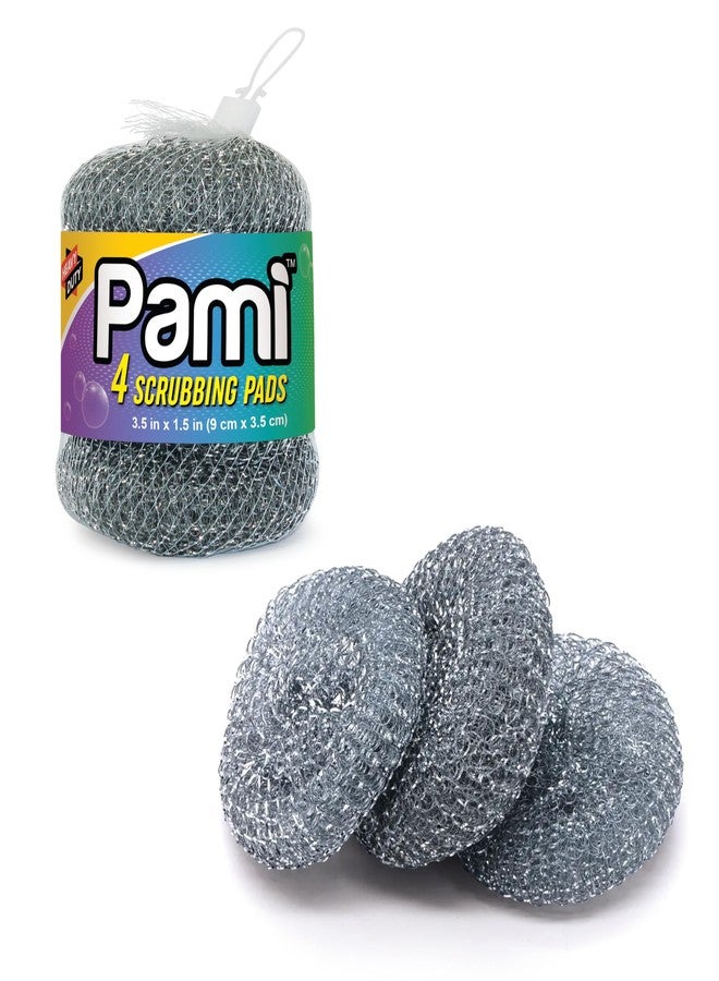 PAMI Heavy Duty Stainless Steel Sponge Scrubber Non-Scratch Metal Sponges Kitchen Metal Scratch Pads for Pots Pans Pack of 4 - Image 1