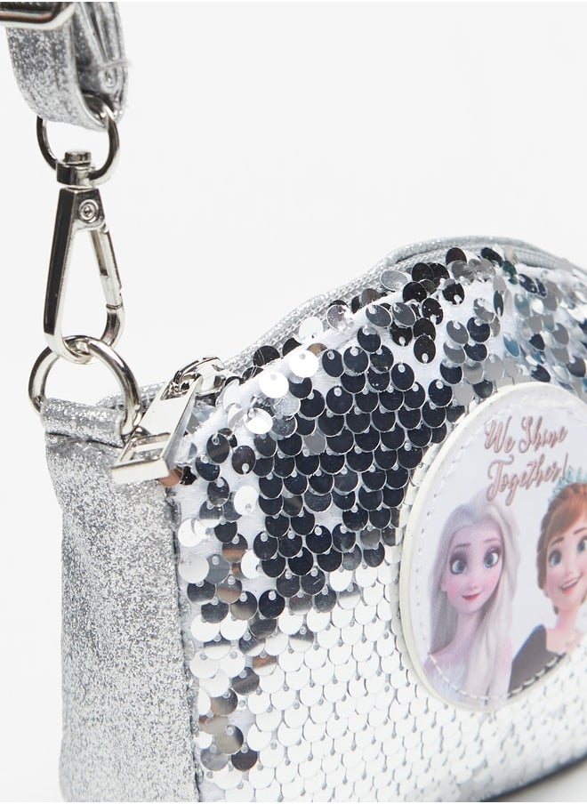Disney - Girls Frozen Applique Crossbody Bag with Detachable Strap and Zip Closure Ramadan Collection - Image 1