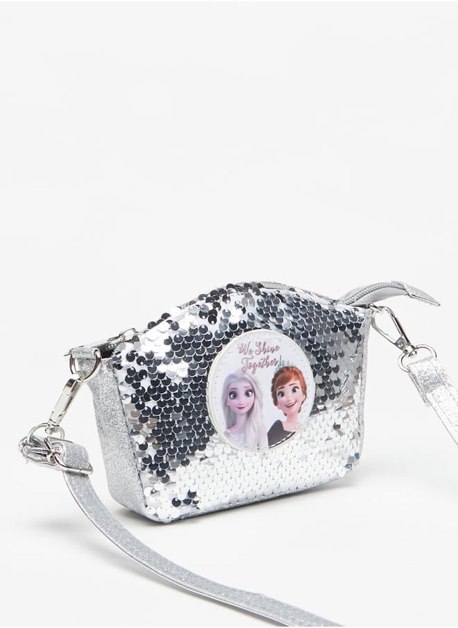 Disney - Girls Frozen Applique Crossbody Bag with Detachable Strap and Zip Closure Ramadan Collection - Image 1