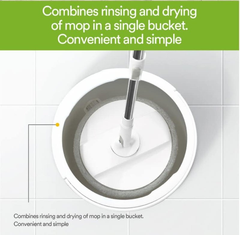 Scotch Brite Scotch-Brite 2-in-1 Bucket Spin Mop set (includes: mop with stick, bucket, mop refill), 1 set/pack | 360 easy all-around cleaning | Cleaning Mop | rinsing and drying in a single bucket | Floors - Image 2