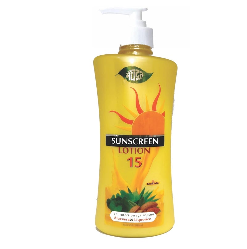 Meghdoot Ayurvedic Sunscreen with Aloe Vera and Liquorice 500ml for All Skin Types Prevents Skin Tanning and Sun Burn SPF 15 PA Ayurvedic Sun Lotion Pack of 2 - Image 3