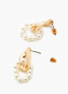 FOREVER 21 Faux Pearl Chain Drop Earrings  - Image 2