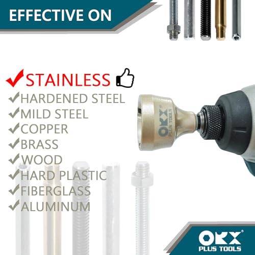 ORX PLUS TOOLS ORXPLUS Tools Deburring External Chamfer Tool, Tungsten Blade, Deburring Drill Bit, Remove Burr Tools Suitable on Stainless Rod, Thread and Pipe for Fit 1/8"-3/4"(3mm-19mm) - Image 4