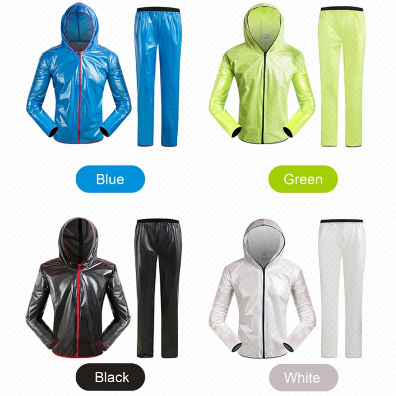 Cycling Raincoat with Hood for Men Women Waterproof Windproof Jacket / Pants / Jacket&Pants Reflective Rain Suits for Hiking Running Travel Bicycle Outdoor - Image 4